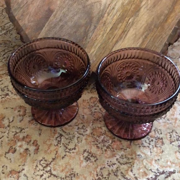 THE PIONEER WOMAN Set-of-2 Adeline Plum Glass Textured Old-Fashioned Sundae NEW - Picture 9 of 17